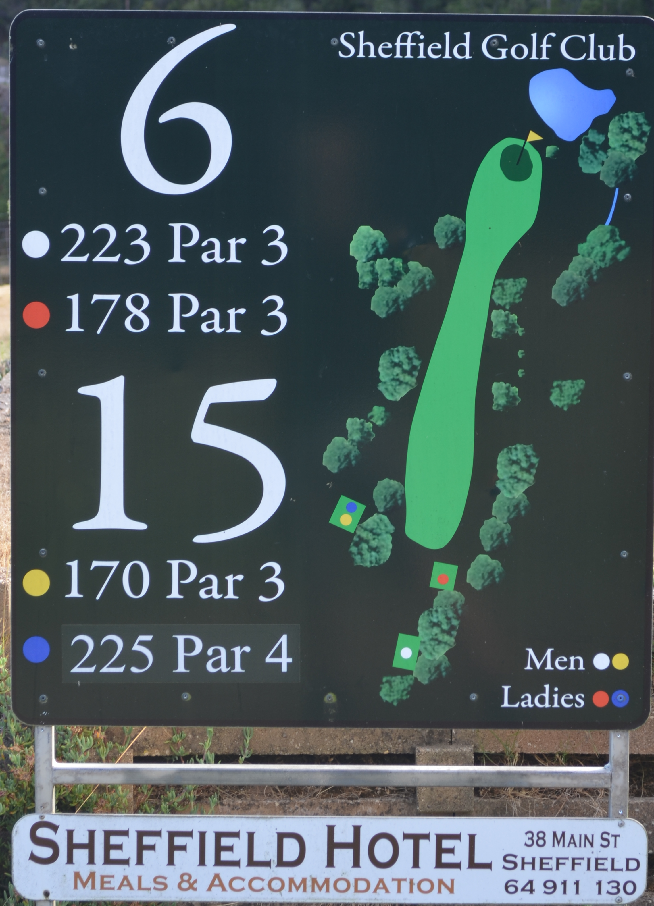 Sixth Tee Bed Sign